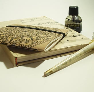 a pen and ink pen on a desk
