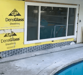 a pool with before repair in Langley