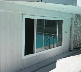 chair next to a swimming pool after repair. Langley
