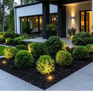 Perfect trimming of trees with mulch around to wee control