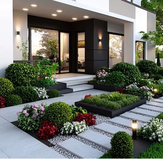 Front house recently done with new patters of new plants