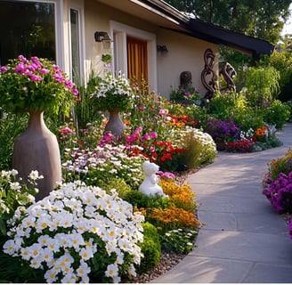 Diversification of flower in the main door to give a bunch a new colors to the house
