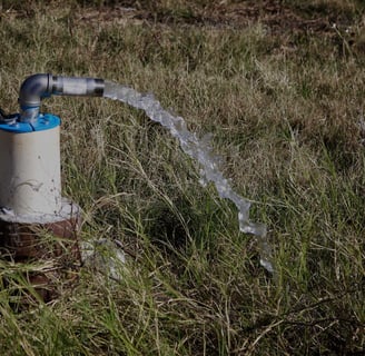 a water hose is being used to collect water
