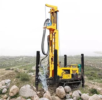 a drilling rig with a drilling machine