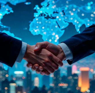 Handshake representing global partnership in pharmacovigilance