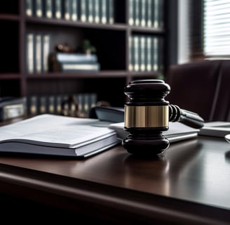Pharmacovigilance compliance symbolized by a judge's gavel