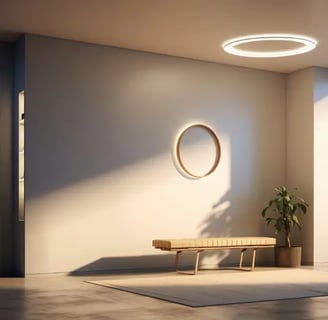 Casa com lâmpadas inteligentes acesas por sensor de movimento