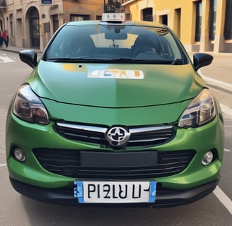 Several miniature toy cars are arranged with blurred Uber and Lyft logos. The cars are differently colored, including shades of blue, green, and gold, and are set against a plain background.