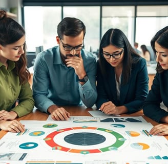 a group of business people working on a project