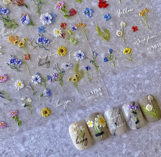 natural motifs floral stickers