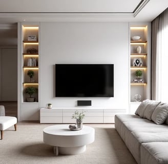 a living room with a couch and a tv