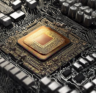 A close up of a computer memory chip