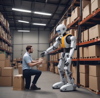 a robot that is standing in the water