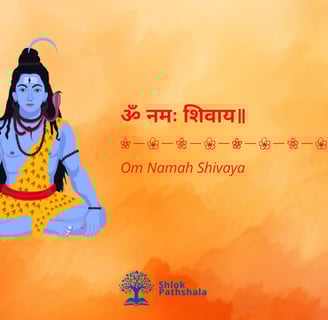 Image of Lord Shiva with Sanskrit shloka to inspire focus and calmness for students