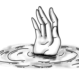 Illustration of silent grief from poetry book chapter ‘The Weight of Silence