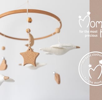 Cute and gentle Logo and Brand Identity for baby store Mommy's Hero, baby mobil for crib