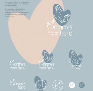 Cute and gentle Logo and Brand Identity for baby store Mommy's Hero, logo versions