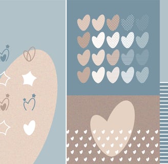 Cute and gentle Logo and Brand Identity for baby store Mommy's Hero, heart and stars graphics