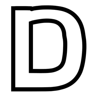 Letter D om uit te printen