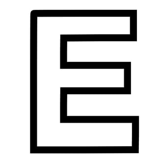 Letter E om uit te printen