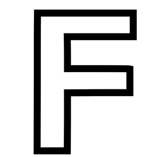Letter F om uit te printen