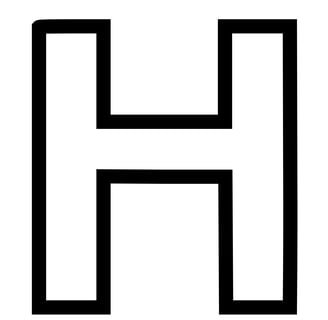 Letter H om uit te printen