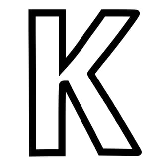 Letter K om uit te printen