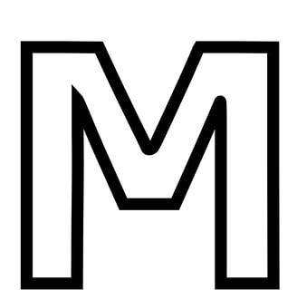 Letter M om uit te printen