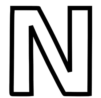 Letter N om uit te printen