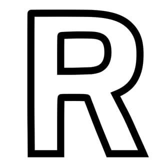Letter R om uit te printen