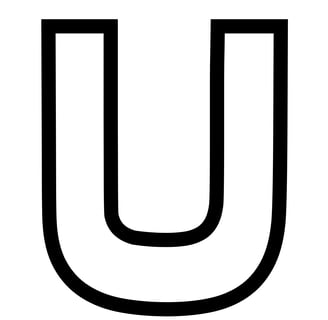Letter U om uit te printen
