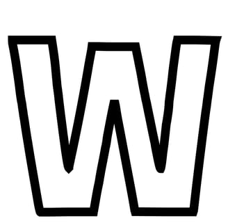 Letter W om uit te printen