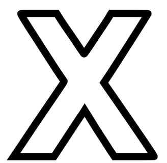 Letter X om uit te printen