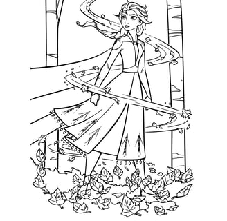 Anna uit Frozen kleurplaat herfst