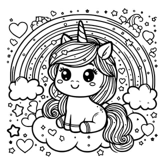 Baby unicorn kleurplaat