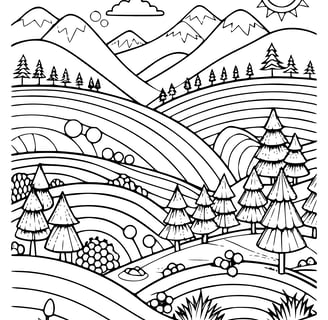 berglandschap kleurplaat