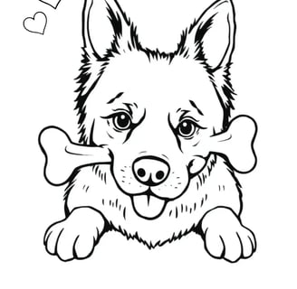 Corgi kleurplaat