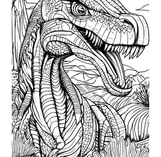 Kleurplaat van een dinosaurus