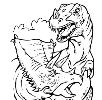 Dinsaurus kleurplaat makkelijk