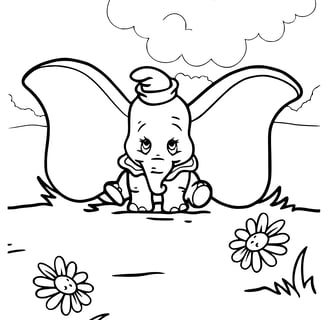 Dumbo kleurplaat