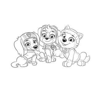 Kleurplaat PAW Patrol 3 honden