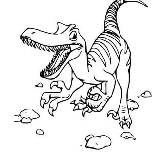 kleurplat raptor dino