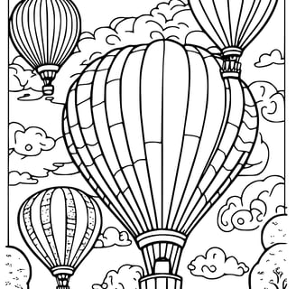 kleurplaat van luchtballonnen