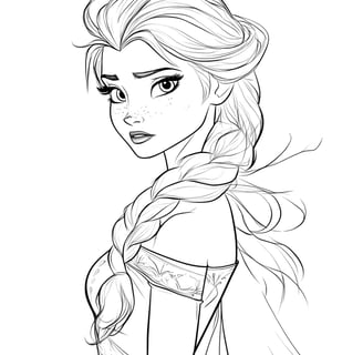Mooie kleurplaat Elsa headshot