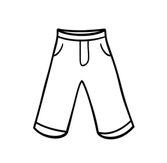 simpele kleurplaat van een lange broek