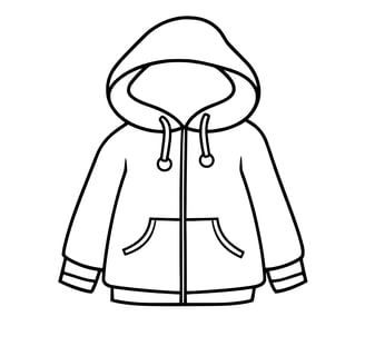 simpele kleurplaat van een hoodie of trui