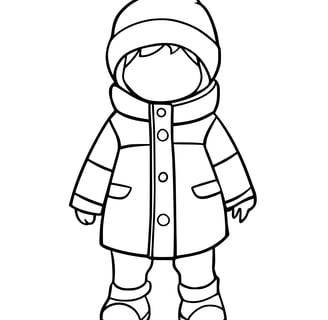 kleurplaat van een meisje met winterkleding