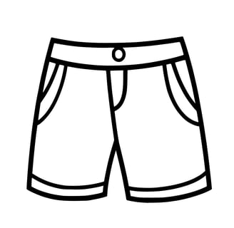 simpele kleurplaat van een korte broek