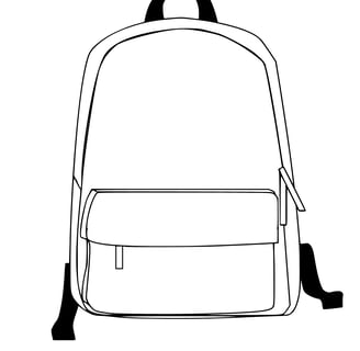 Kleurplaat van een schooltas
