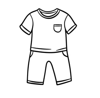 kleurplaat van een tshirt en een broek